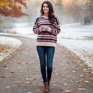 Madewell Stripe Wool Alpaca Crewneck Sweatshirt Small